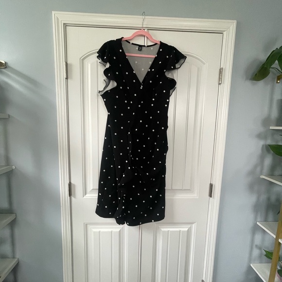 SHEIN Dresses & Skirts - 🆕 SHEIN Black Midi Dress with White Dots